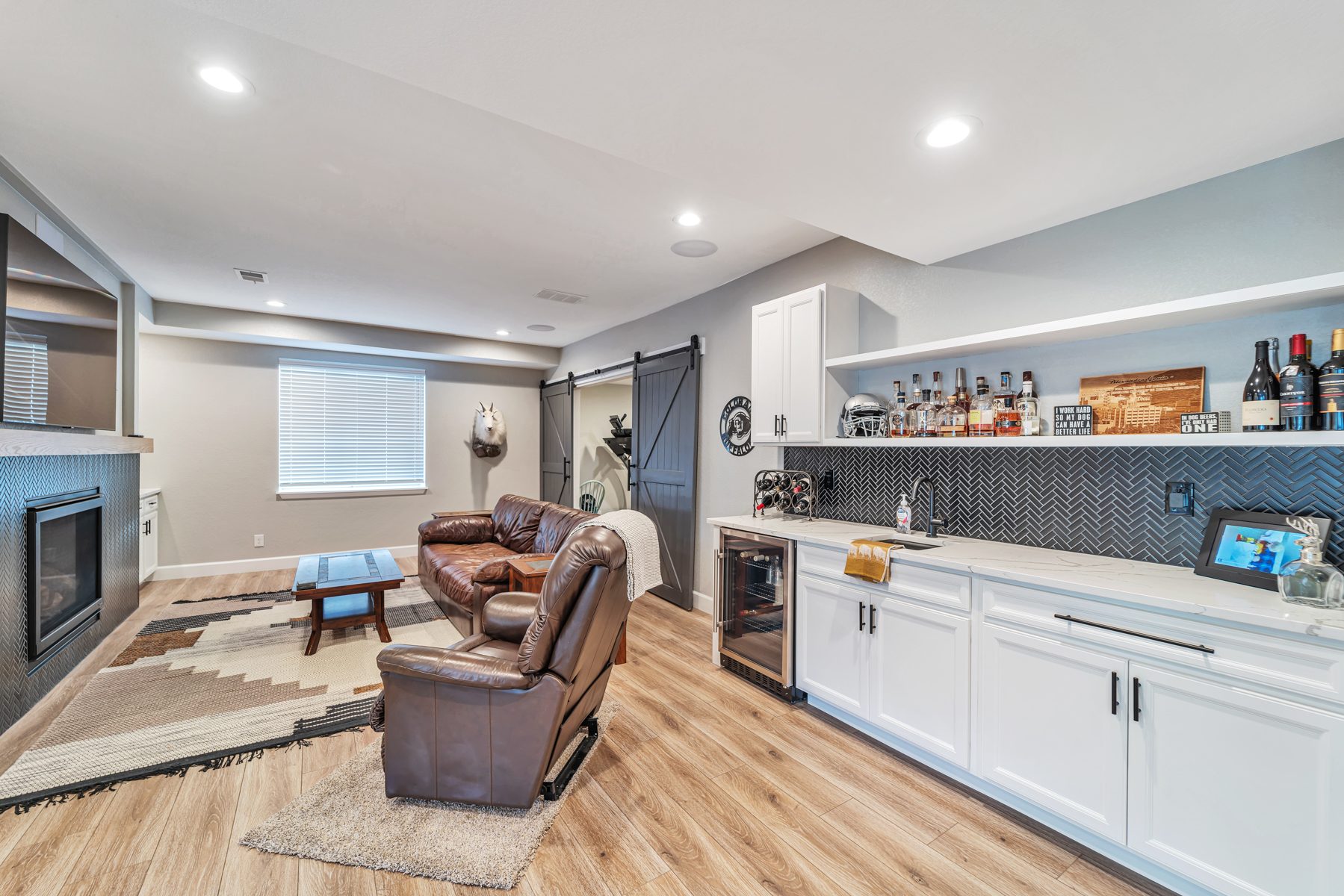 Basement Fireplace & Bar